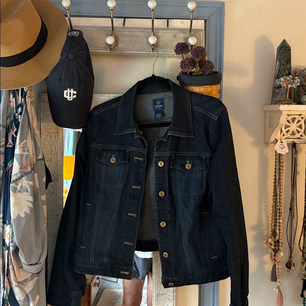 IZOD Denim Jean Jacket Blue Women’s Size Large